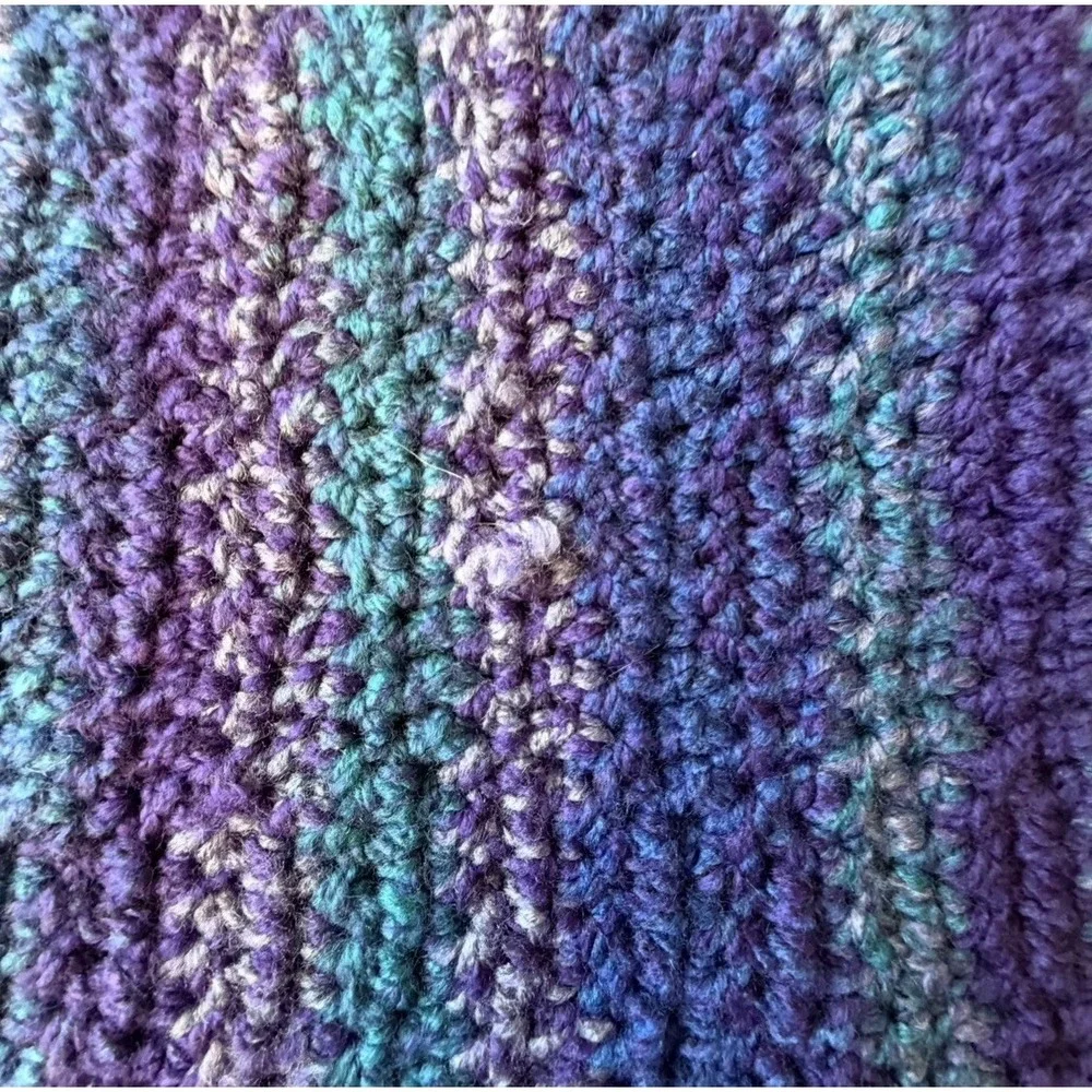 Handmade Crocheted Purple Throw/Blanket 56 x 58